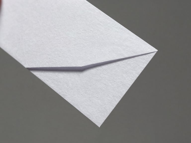 Macro close-up of a physical folded paper prototype, sharp architectural angles, hard directional side-light, crisp shadows on textured paper, 50mm