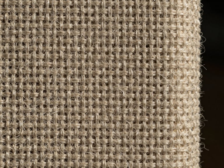 Extreme close-up detail shot of a thick nonwoven geotextile fabric, showcasing the dense, interlocking fiber matrix under sharp side-lighting, kissing the right edge of the frame