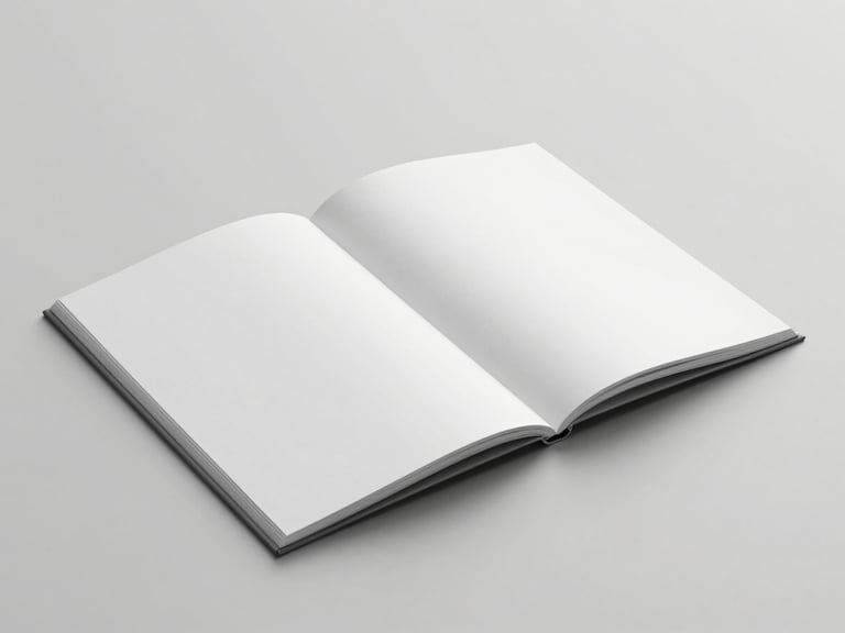 Clean minimalist workspace with an open integration framework document mockup, architectural details, soft diffused natural daylight, monochrome palette, 50mm lens, focus on structure and clarity