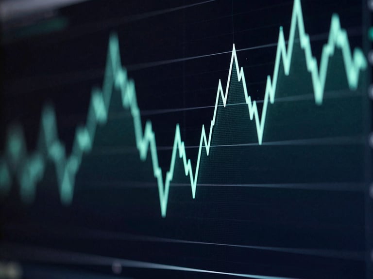 Abstract geometric data visualization representing financial data flow, deep obsidian background with neon-mint lines, moody tech photography, 35mm lens.