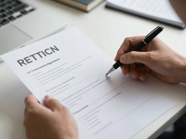 Close-up of hands reviewing a printed CV and application form on a desk, natural office daylight, neutral tones, documentary style, no faces visible