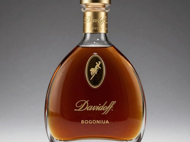 Close-up of a high-end single malt whisky bottle, amber liquid visible, with elegant label design, studio lighting, deep navy and amber tones, sharp focus, high-end editorial style, 50mm.
