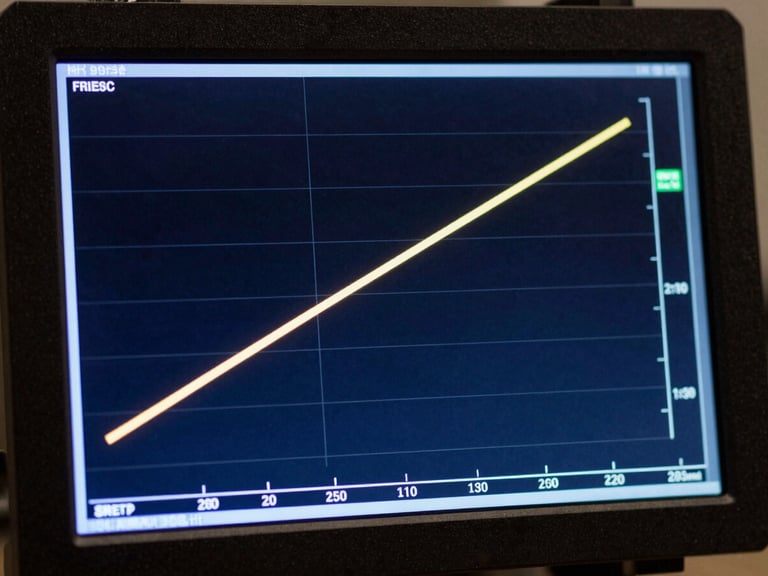 Macro detail of a high-tech telemetry terminal displaying orbital trajectory calculations, cool-toned blue backlighting, sharp technical lines