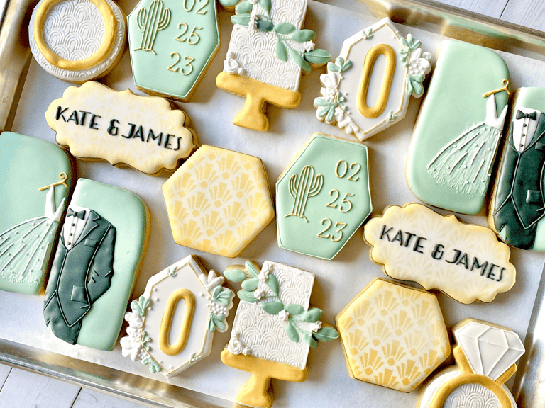 Luxury wedding cookies in Tucson AZ by The Bougie Baker