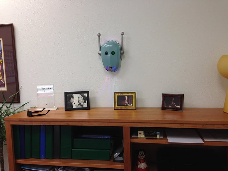 Talbotics mask in Los Angeles office.