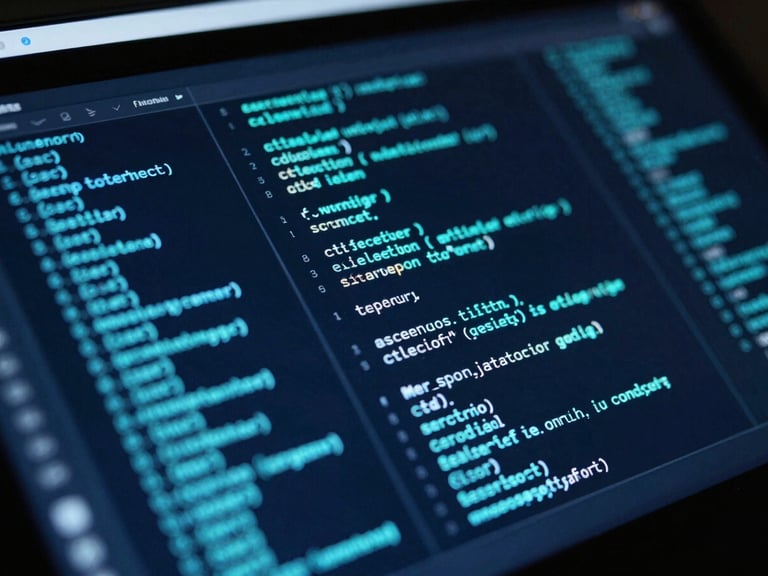 Macro shot of a dark-mode predictive telemetry interface, glowing cyber-cyan and deep slate data matrices, sharp focus on terminal code, cool-toned ambient backlighting, 35mm lens.