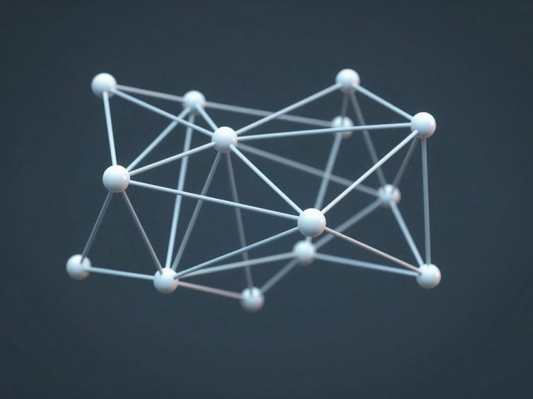 Tight crop of abstract digital network nodes, cool-toned slate blue lighting, high-contrast structural data visualization, mathematical precision, clean geometric lines, no people.