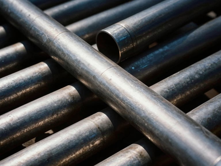 Macro photograph of complex high-precision industrial heat exchange pipes, clean metallic textures, dramatic lighting, high contrast
