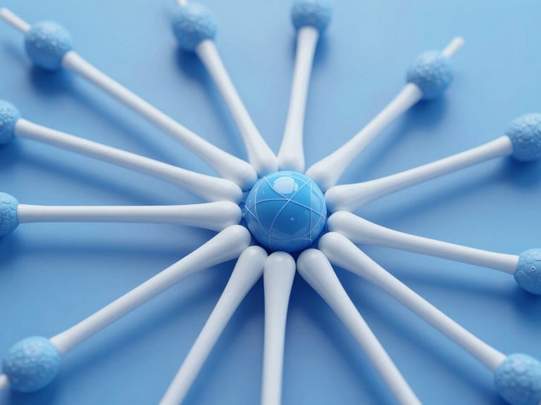 Scientific diagram illustrating the temporary binding of botulinum toxin to nerve terminals, showing gradual recovery of function over weeks, sterile blue background.