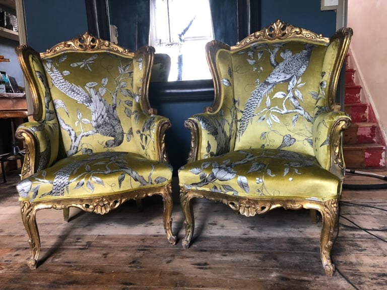 The Upholstery and Design Studio South Buckinghamshire - Pair of Stunning Victorian Antique Chairs