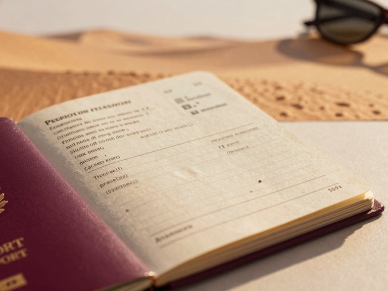 Close-up of an open passport, bio-data page clearly visible, on a clean desk