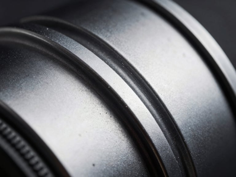 Extreme macro close-up of liquid chrome texture reflecting high-contrast studio rim lights, deep ink-like shadows, ultra-high fidelity 3D render