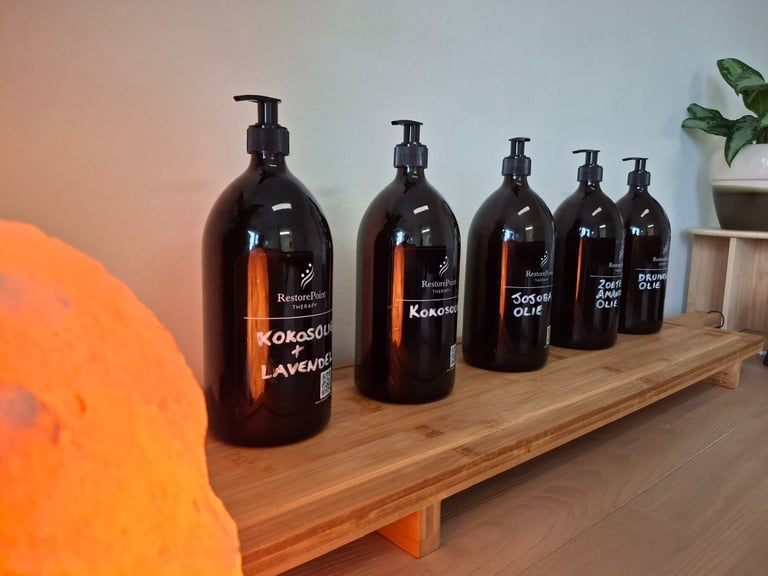 Biologische massage oile voor verschillende massages