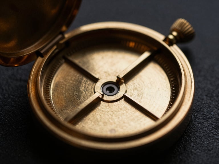 Extreme macro close-up of a solid gold locket's internal chamber, showing precise engineering and a hidden compartment, sharp metallic highlights, deep shadows, dark charcoal background, directional side-lighting, 50mm lens.