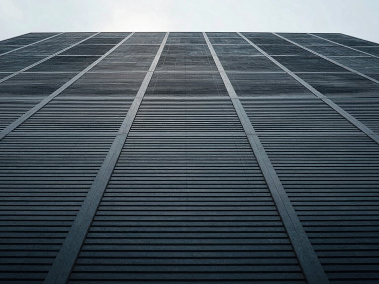 Complex policy simulation schematic, geometric lines, cool diffused daylight, sharp shadows, high contrast, wide architectural angle.