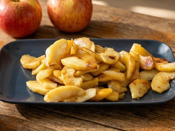 Vegan recipe for caramelized apples