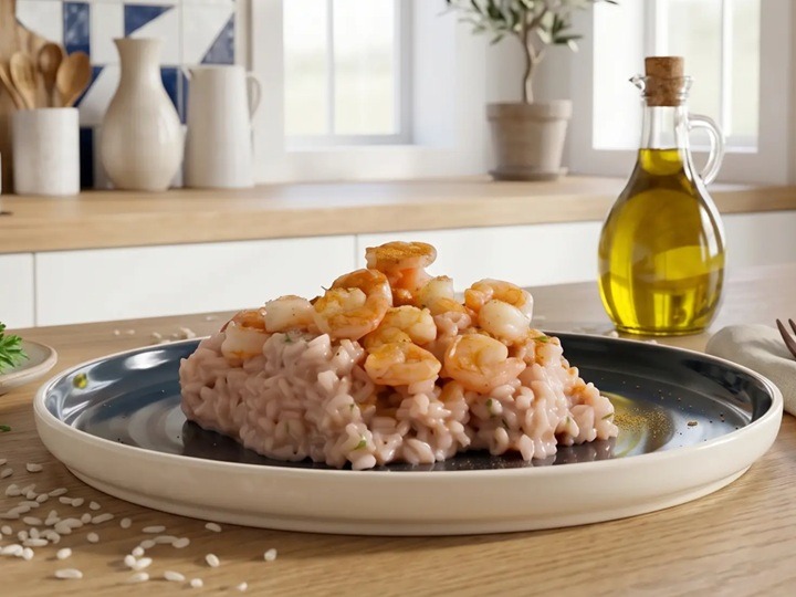 Comforting & Feel Light high protein meal creamy seafood risotto