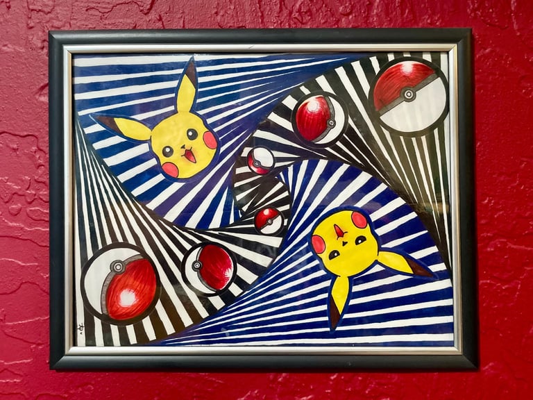 abstract pikachu drawing.