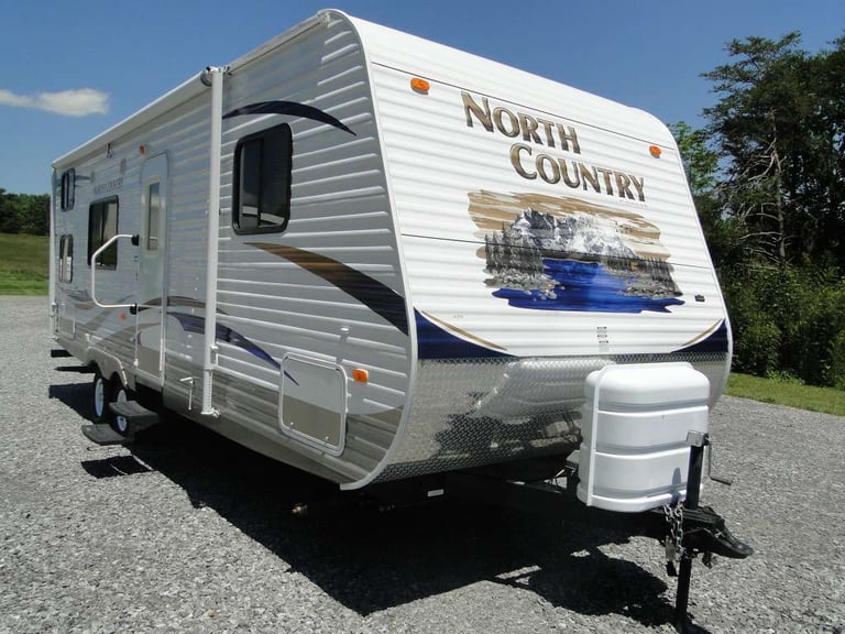 Travel trailer used for temporary RV housing after home damage