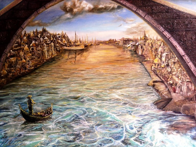On the way to destiny 24"x36" oil on canvas Carteblanche Libre essence studio ananta by anuragk gupt