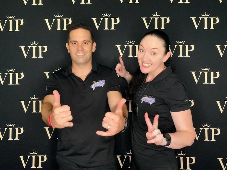 SweetAz Co.team in the VIP photo booth at an event in Redland Bay, Brisbane.