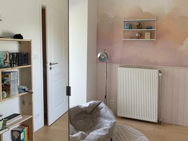 a bean bag chair in a room 