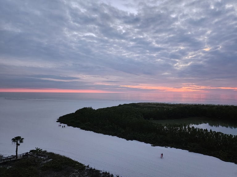 views of sunsets on Marco island beach by Marriott and hilton
