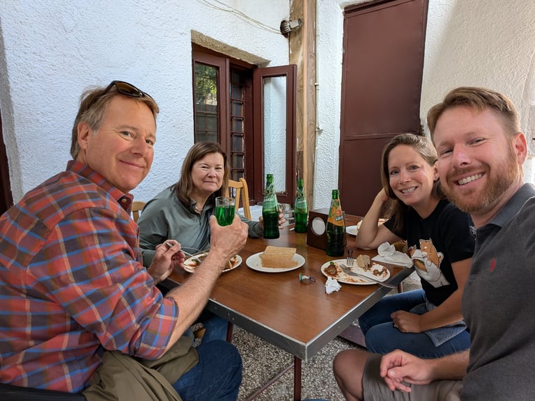 table in the back of Bikentia's Kebabery ბიკენტიას საქაბაბე in Kutaisi Georgia