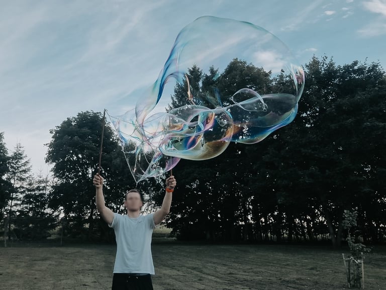 žaidimų nuoma Klaipėdoje_milžiniški muilo burbulai