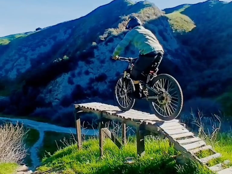 Ladder drop for mountain bikes at Hulda Crooks park