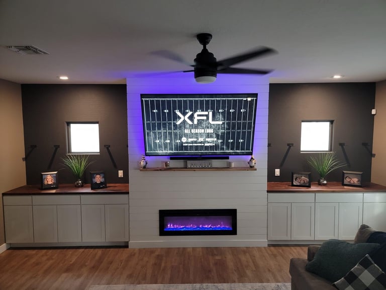 Media wall built and installed in scottsdale by At Hand Heroes