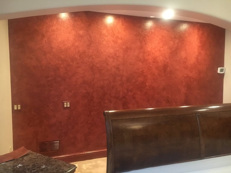 faux leather decorative wall finish by artworks by marcine in watchung nj