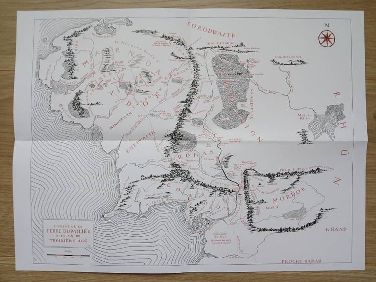 carte de la terre du milieu, le seigneur des anneaux