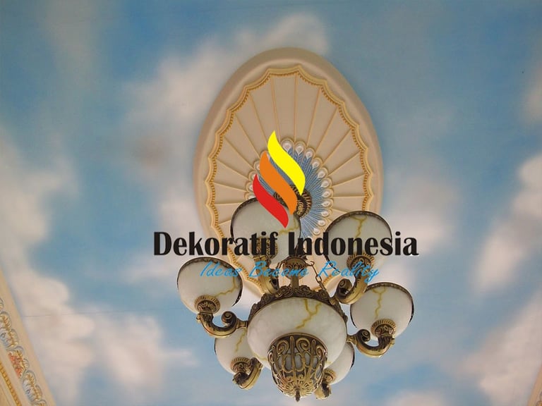 Jasa Cat Motif Awan Plafon Hotel