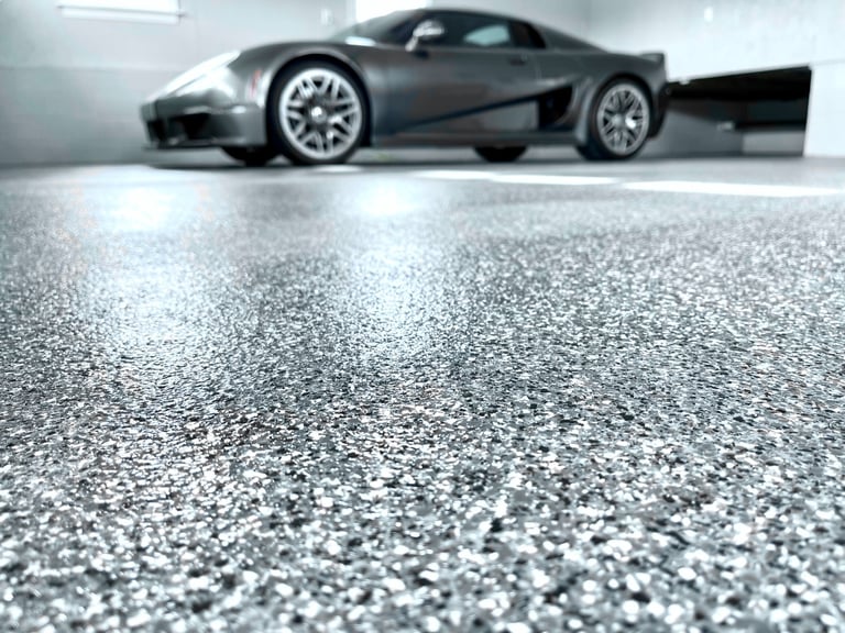 flake epoxy garage floor