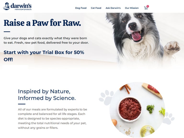 Darwins Raw cat and Dog food