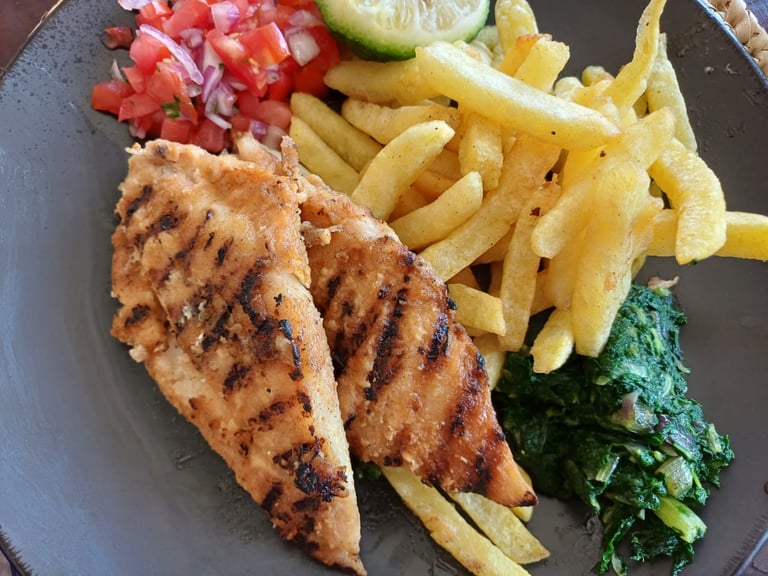 Tilapia Fillets Pan Grilled with Chips