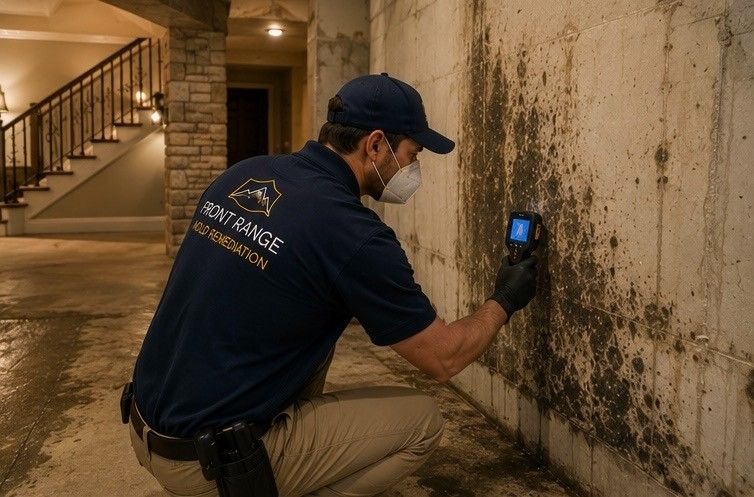 mold remediation specialist inspecting historic 19th century brick property in Old Colorado City Colorado Springs