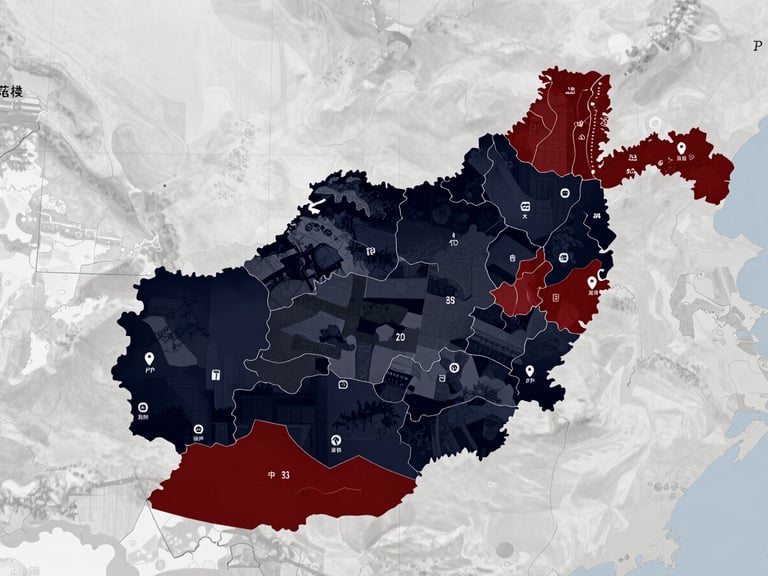 A detailed geographical map of Afghanistan highlighting ten active operational provinces, clean institutional cartography style, dark navy and crimson accents.