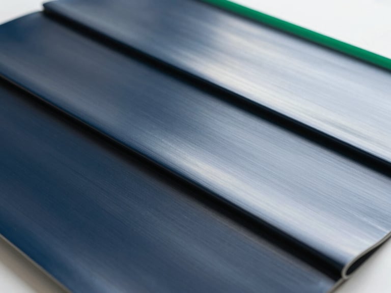 Macro shot of high-quality PVDF membrane fabric texture, showing its smooth, reflective surface, bright studio lighting, technical product photography.