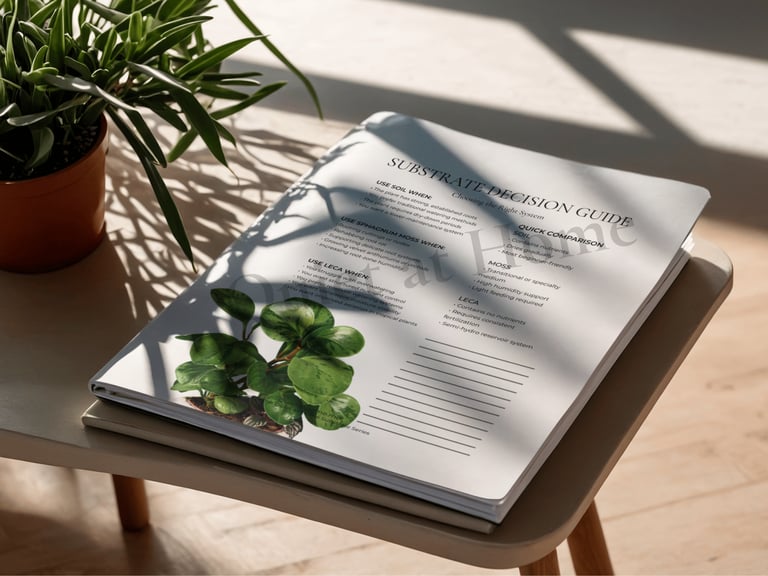 Houseplant substrate decision guide from the Quiet at Home plant care binder system for plants