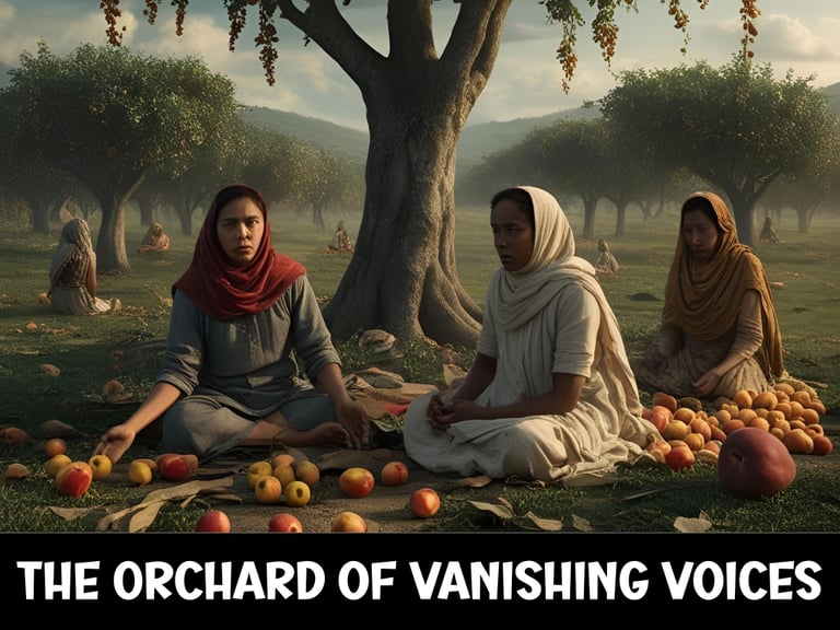 a group of people sitting on a blanket in a field