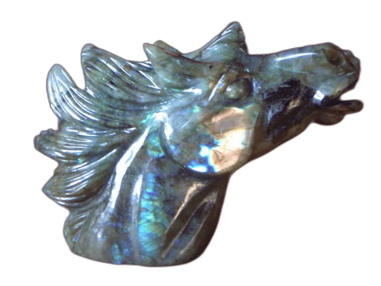 Gemstone Horse Head Statue