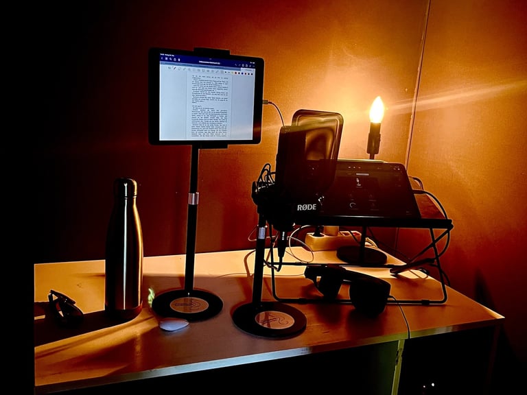 Homestudio Einblick von Sprecherin Marie Seith