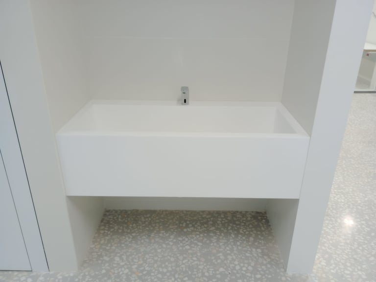 Ok solid surface fregadero especial para zona de boxes