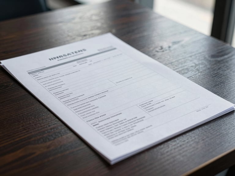 A close-up of high-resolution trade documentation and shipping manifests on a dark wooden table, soft architectural light reflecting from a window.