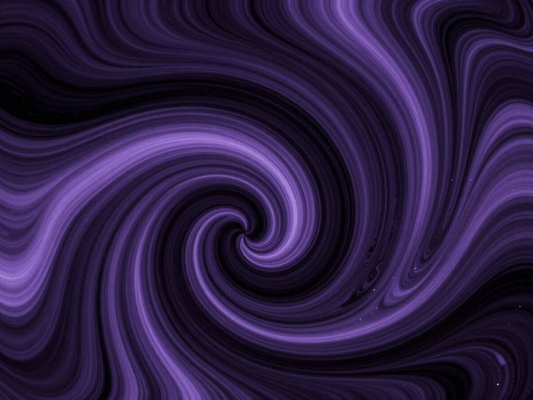 Abstract digital fluid dynamics swirling in deep obsidian and digital lavender hues, high-contrast macro crop, volumetric lighting