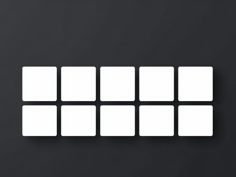 High-resolution screenshot of a clean minimalist e-commerce UI on a deep charcoal background, showcasing perfect layout grids and sharp white typography