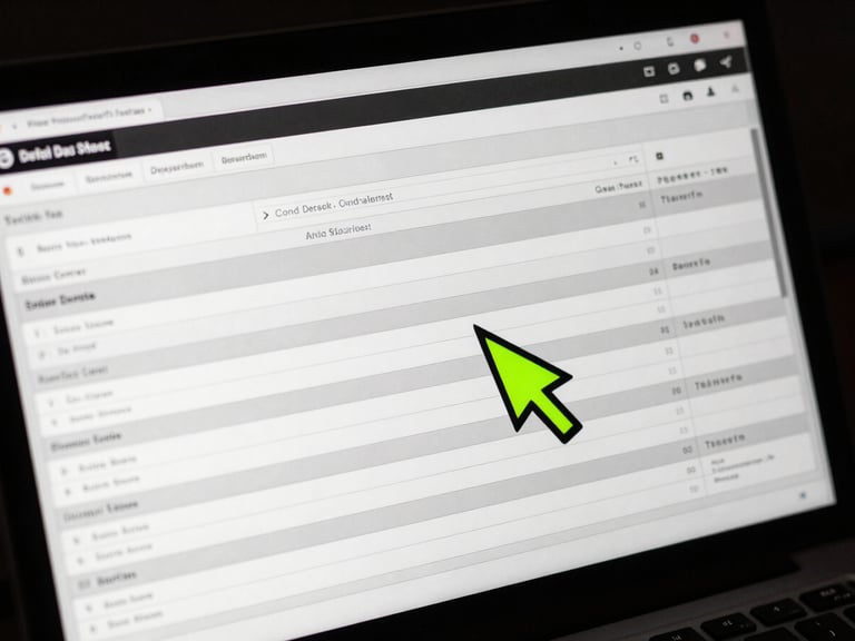 High-resolution screen capture of an interactive web interface showing complex archival data sorting, stark monochrome with a kinetic neon green cursor, sharp contrast.