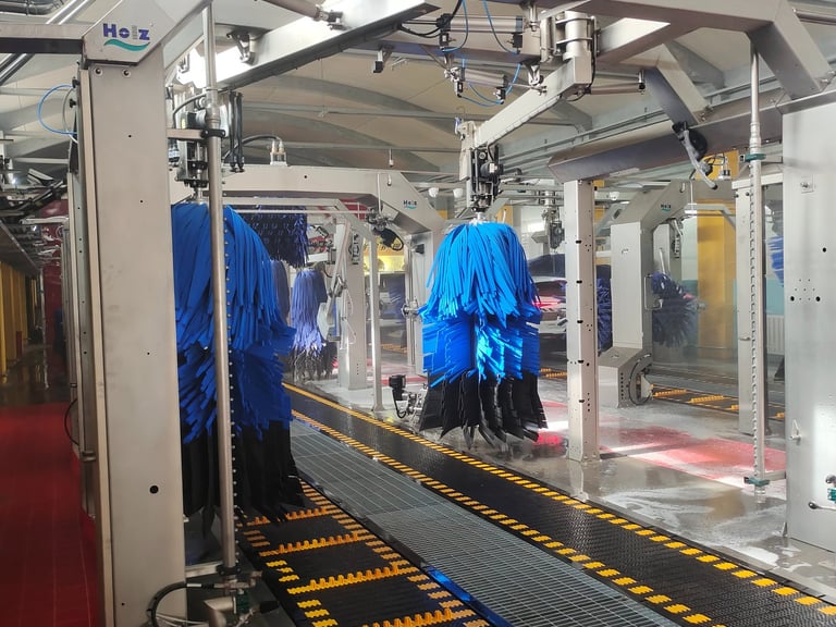 Tunnel car wash conveyor installation